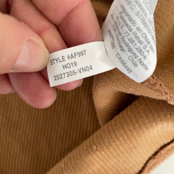 Madewell Texture & Thread Corduroy Swing Top Baby Doll Cognac Boho Pullover - Picture 14 of 14